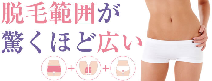 脱毛範囲が驚くほど広い。広範囲のアンダーライン