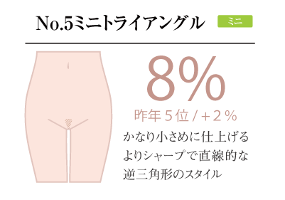 ミニトライアングル:アンダーヘアデザイン5位