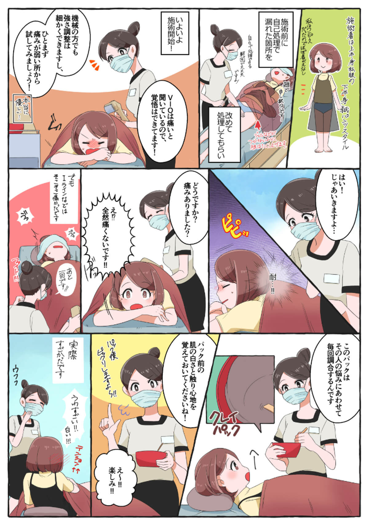 漫画でVIO脱毛体験2,VIO脱毛実践