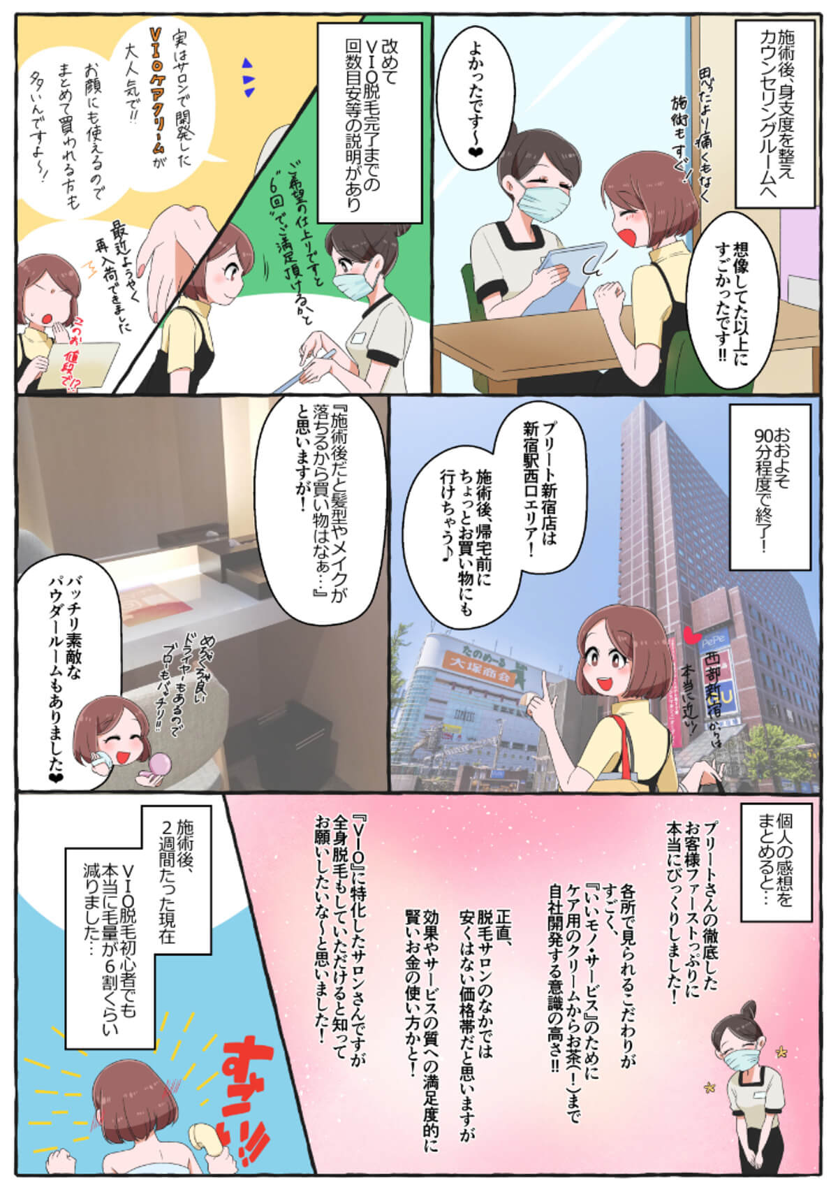 漫画でVIO脱毛体験3,VIO脱毛の感想